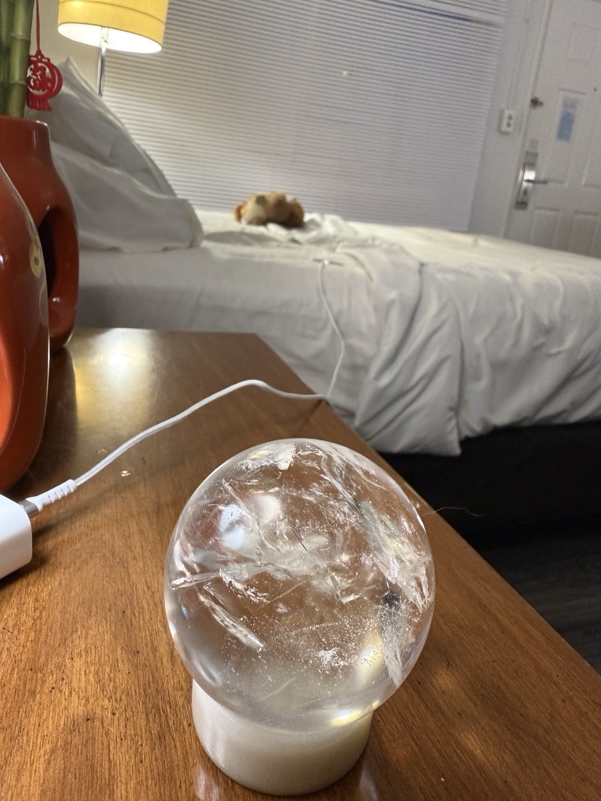 Lemurian Quartz Sphere / Crystal Ball with Vibrant Rainbows