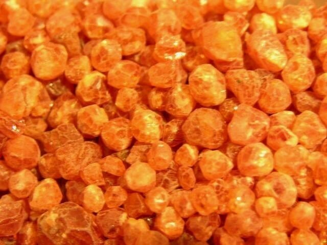 Orange garnet crystals Nigeria 15 carat lots smaller 3-7mm 10-20 pieces