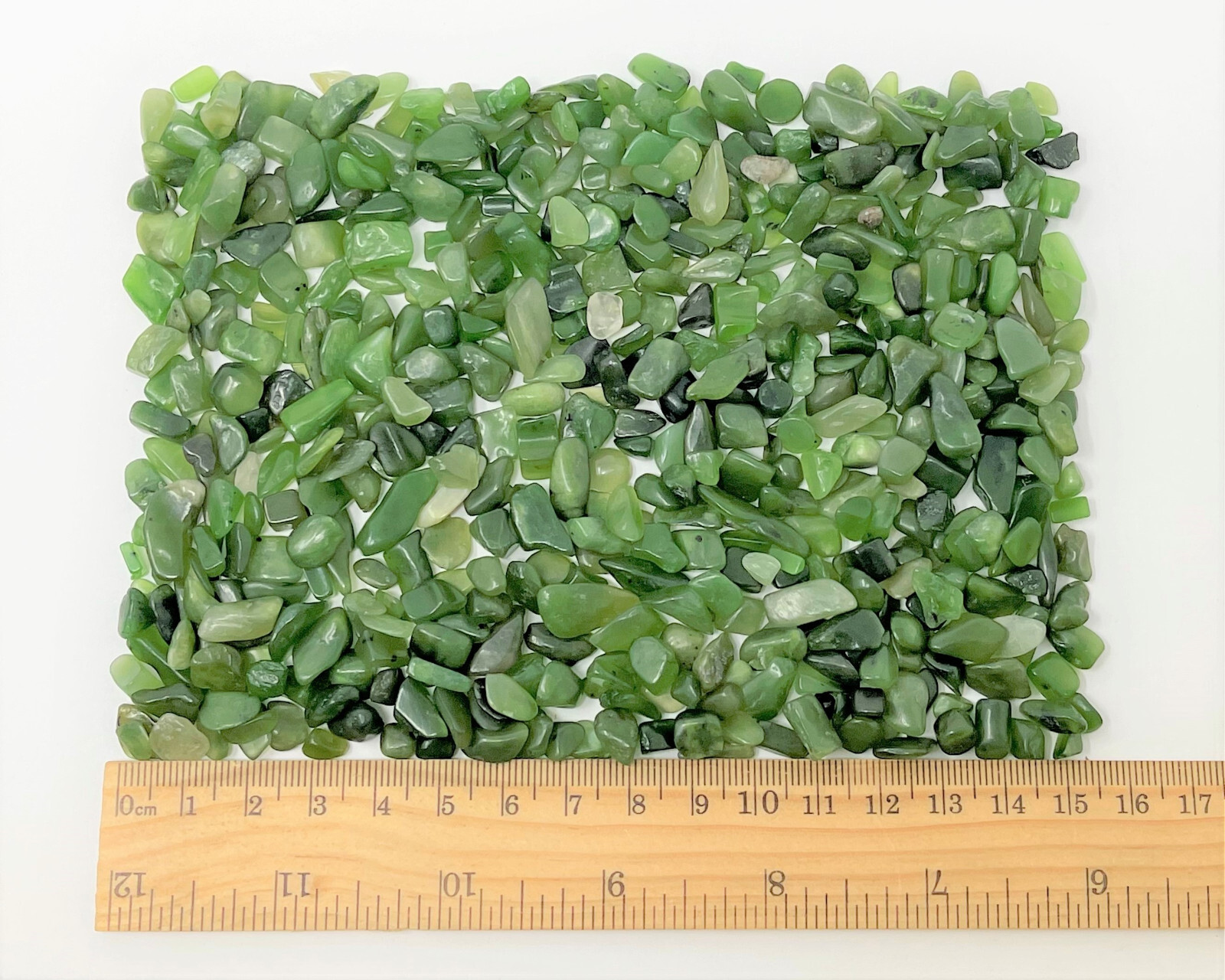 Jade Nephrite Semi Tumbled Gemstone Mini Chips 5-15 mm, ‘A’ Grade Wholesale Lots