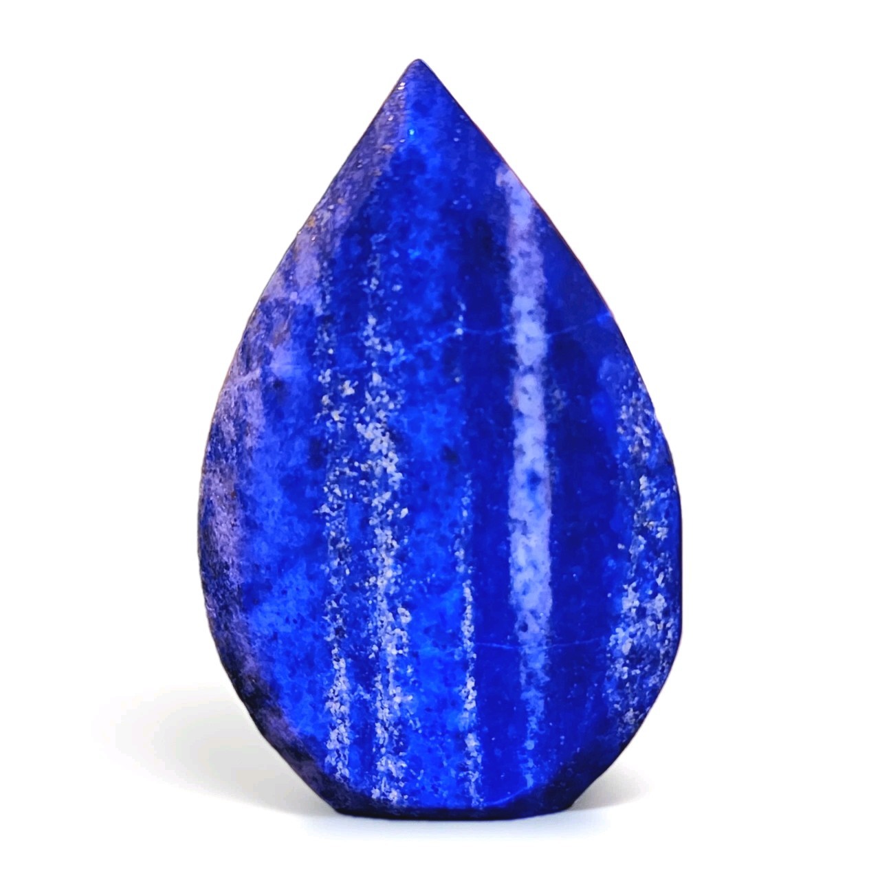 Polished Lapis Lazuli And Trolleite Crystal Carved Freeform Teardrop – USA