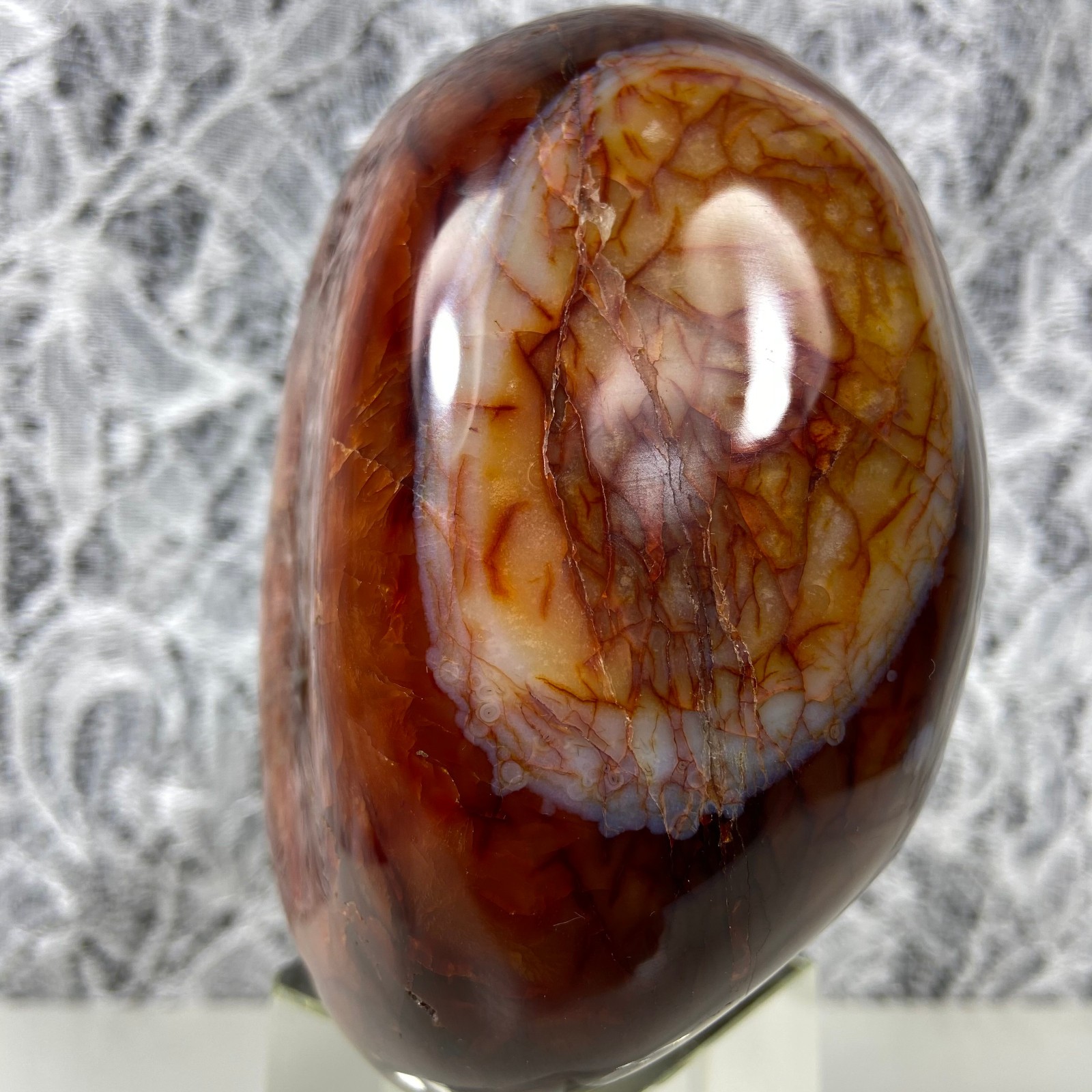 4.1″2.35lb Big Red Agate CARNELIAN Stone Standup Crystal Reiki Madagascar Y909