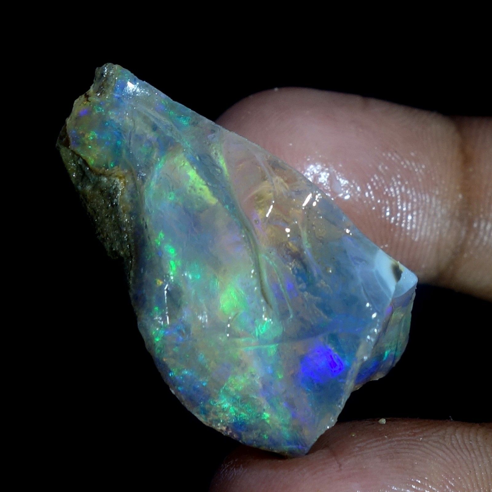 AA+ Ethiopian Oli Opal Rough Entreated Welo Opal Multi Fire Color Flash 54.50Cts