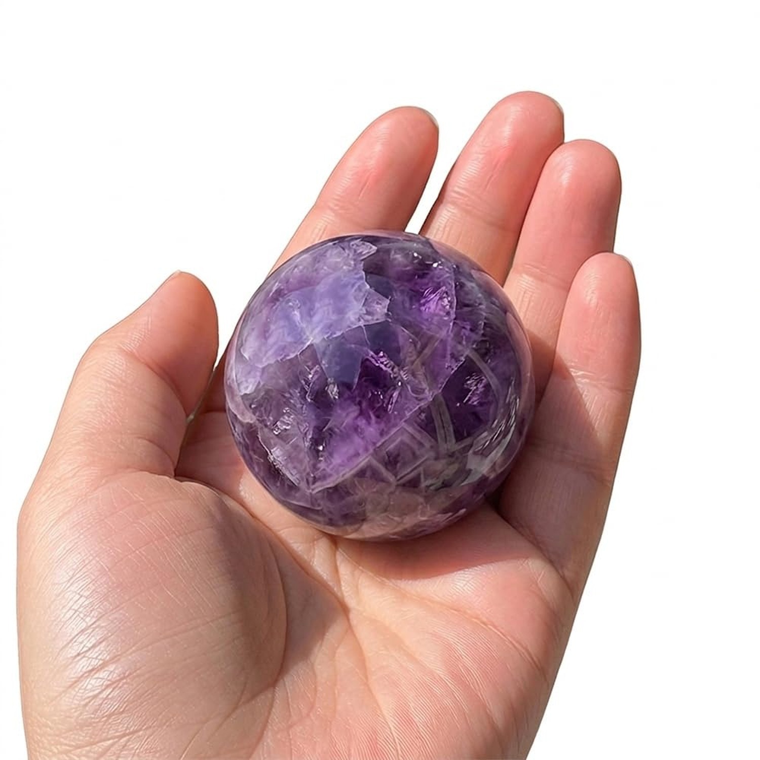 1.57-1.97inch/4-5cm Natural Amethyst Crystal Ball, Hand Polished Purple Cryst…