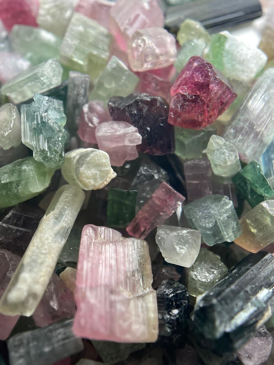 1430- Carats Natural multi colour Tourmaline Crystals Lot from Afghanistan