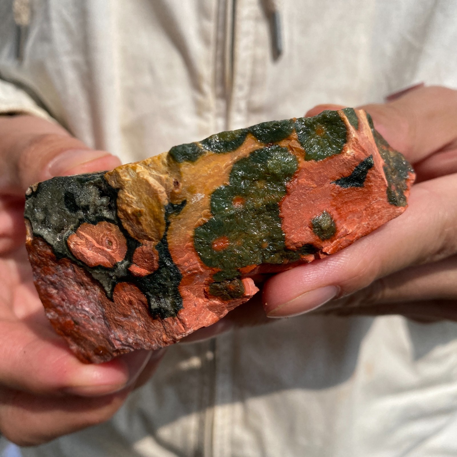 340G Rare Natural Raw Ocean Jasper Rough Quartz Crystal Mineral SpecimeM