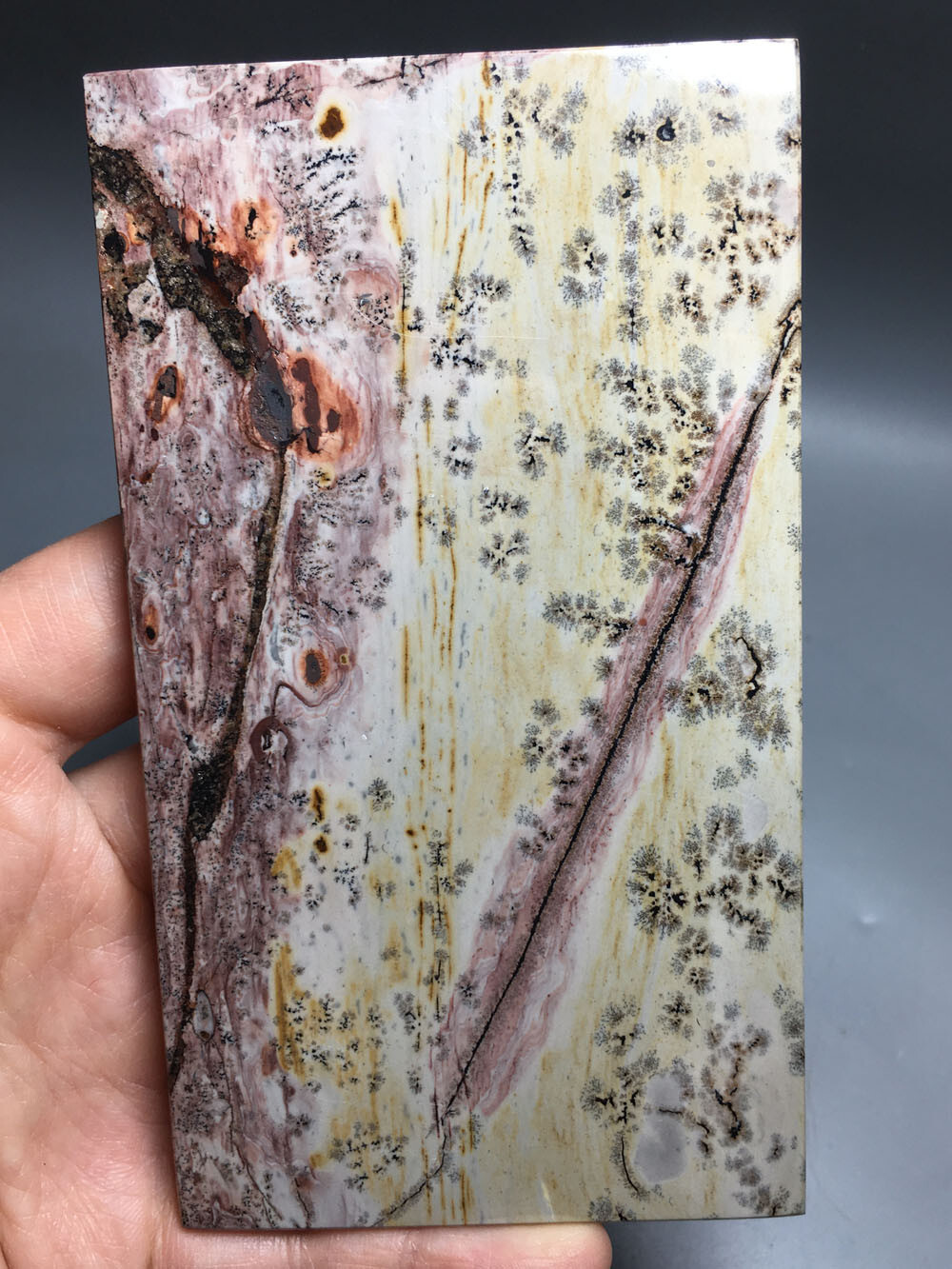 173g NATURAL dendritic traditional paiting slab QUARTZ CRYSTAL slab HEALING