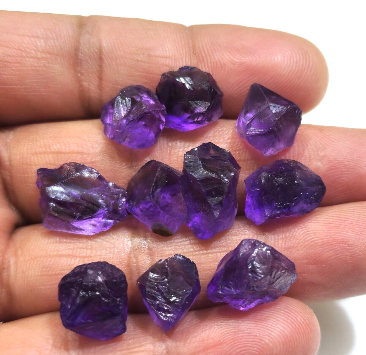 Natural 10Pcs Lot Purple Amethyst Rough Size 11-16 mm Loose Gemstone For Jewelry