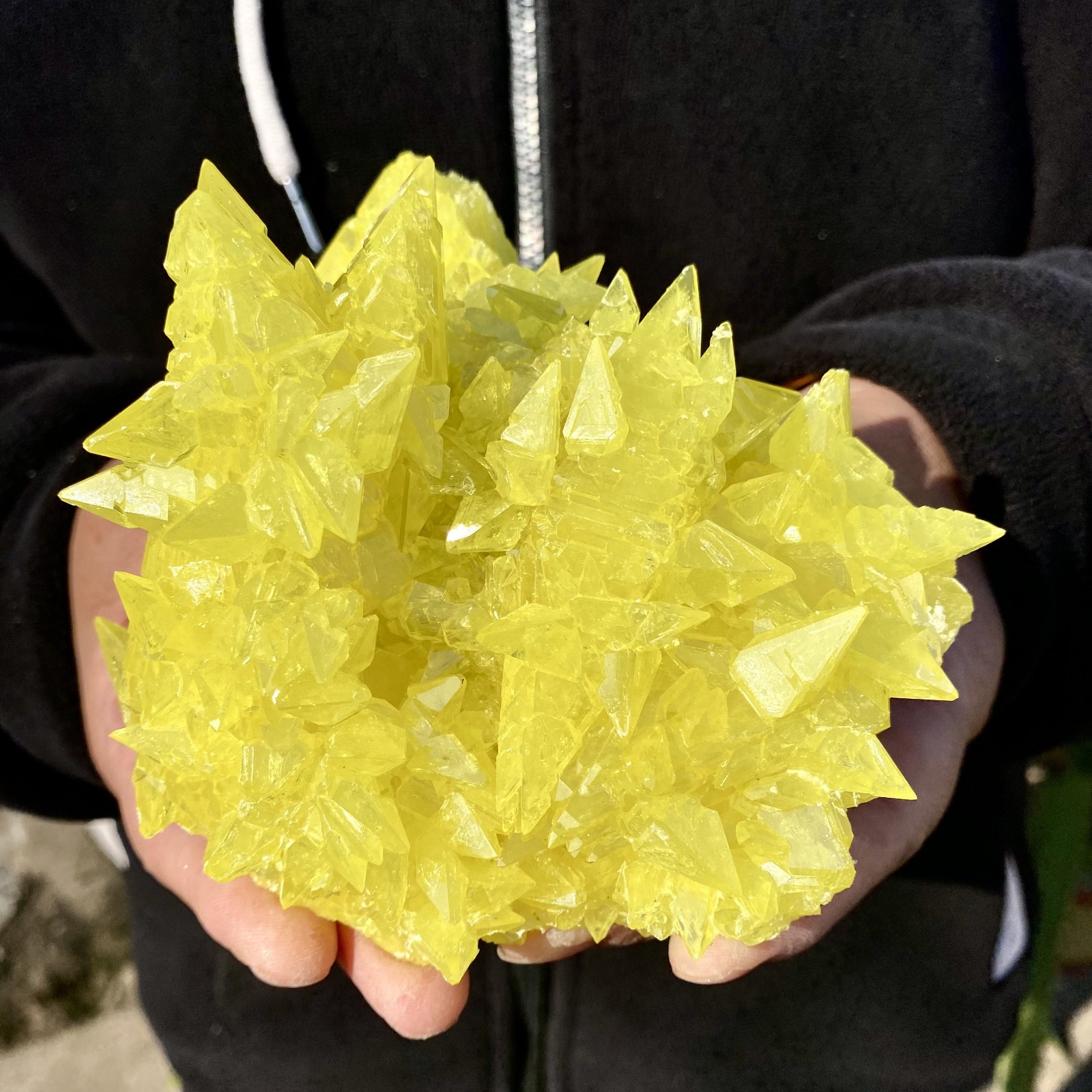 540G Newly discovered natural yellow sulfur crystal quartz crystal mineral samp