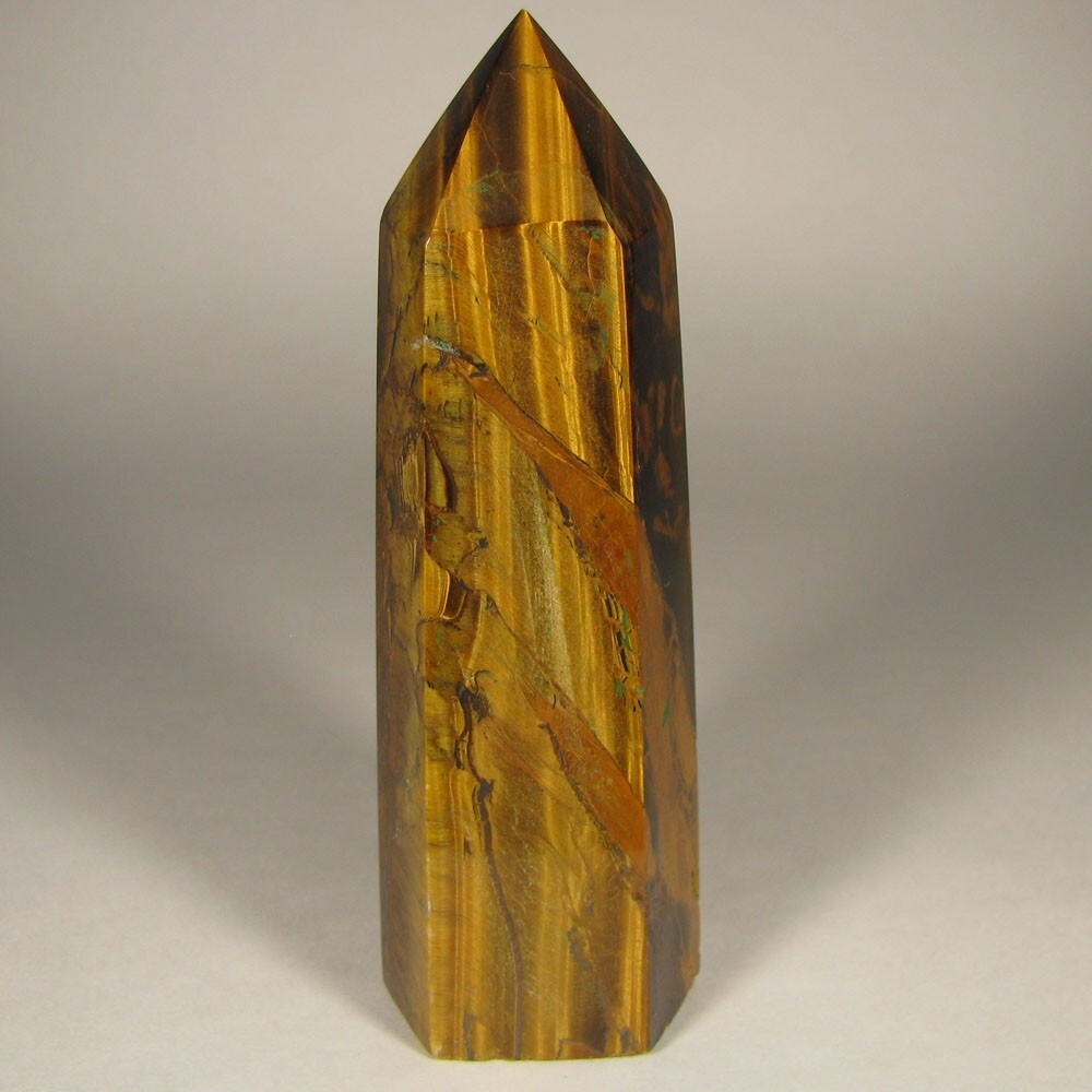 4″ TIGER EYE Polished Gemstone Point Tower Obelisk – South Africa