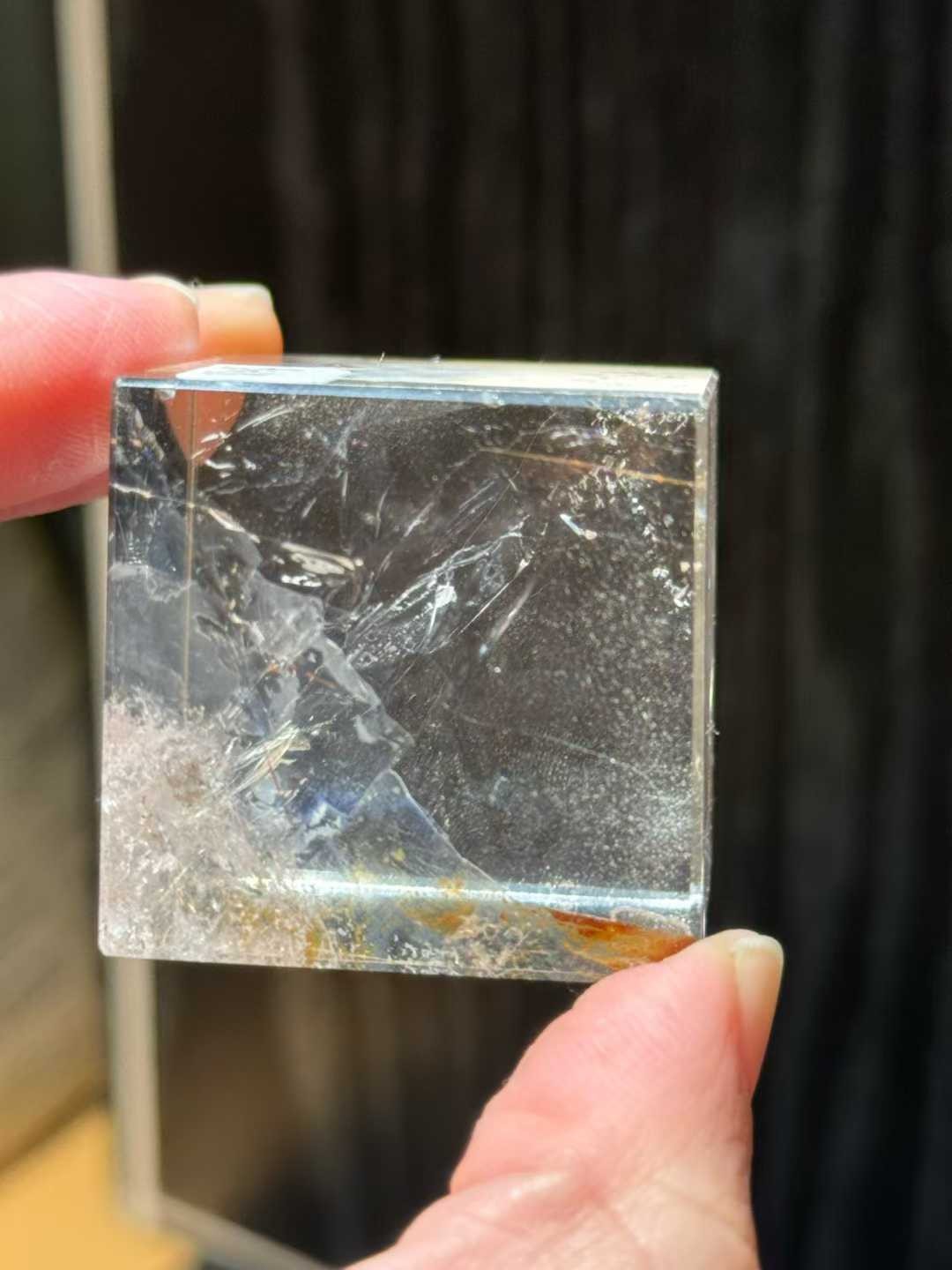 36mm Natural White Quartz Cube Crystal Mineral Reiki Healing Decor