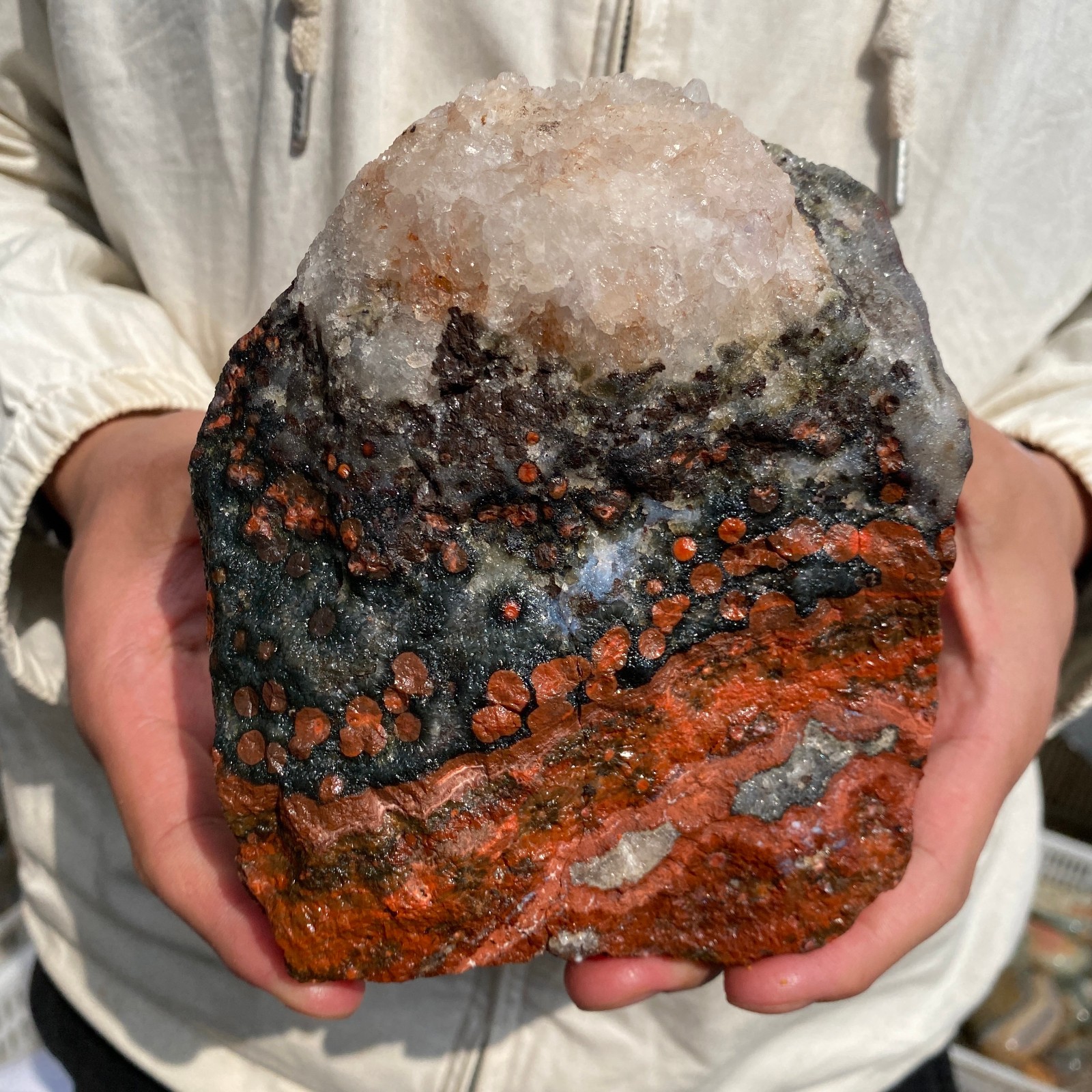 3.4lb Raw Natural colourful ocean jasper quartz crystal rough mineral specimen