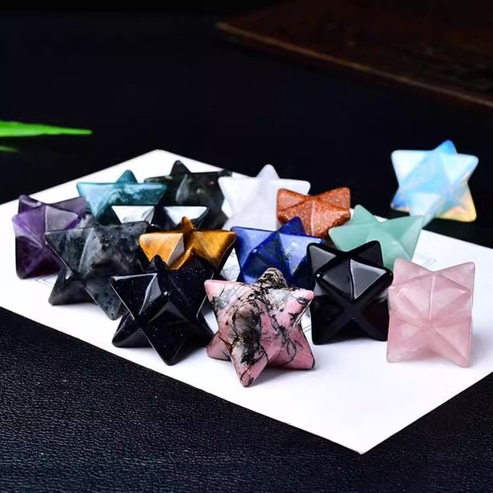 wholesale-Natural Mixed Quartz crystal Merkaba Star Sacred Geometry Star Mineral