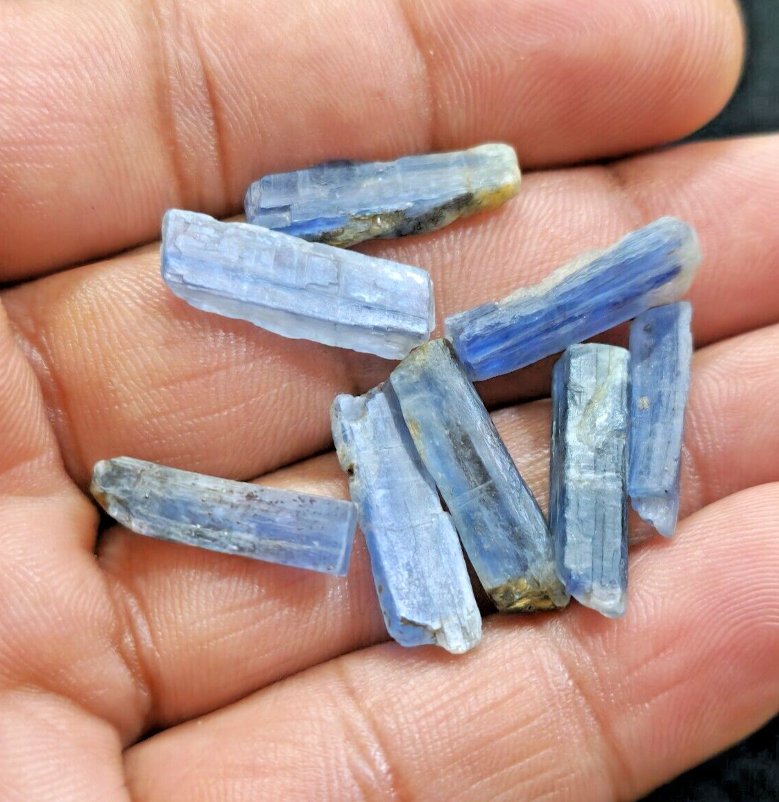 Awesome A+ Blue Kyanite Raw Shards 8 Piece Lot Rough 18-20 MM For Jewelry Making