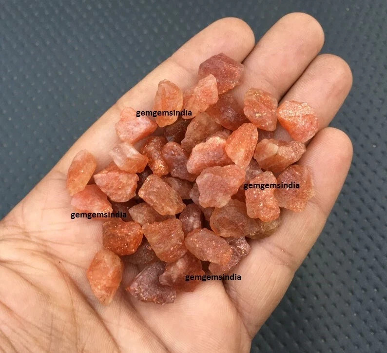 Excellent Sunstone Raw 20 Piece 12-14 MM Size Orange Sunstone Crystal Gemstone