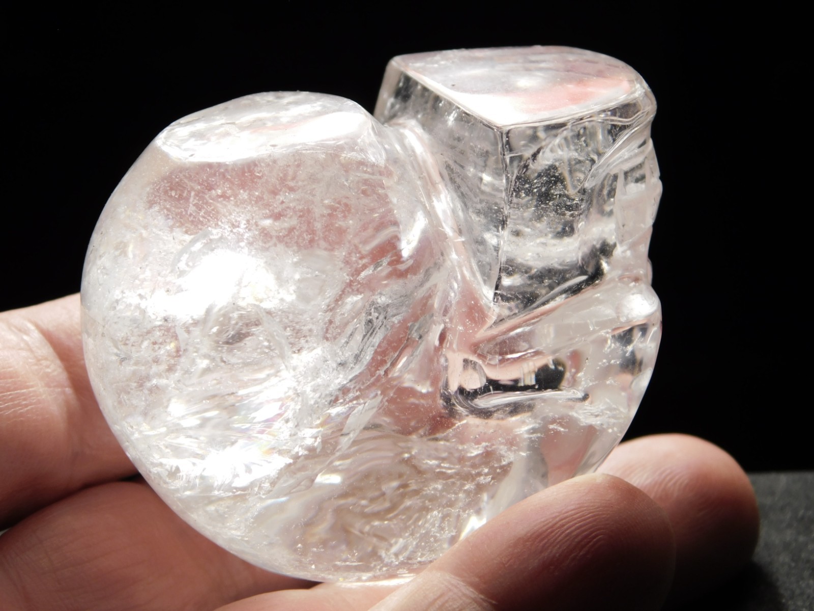 wOw! VERY Translucent Quartz Crystal SKULL Brazil 178gr