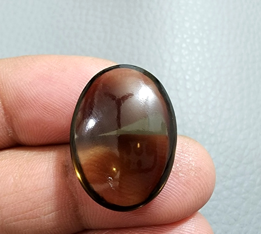 Raw Smoky Quartz 25.6Ct Cabochon Natural Brown Polished Gemstone Collector Piece