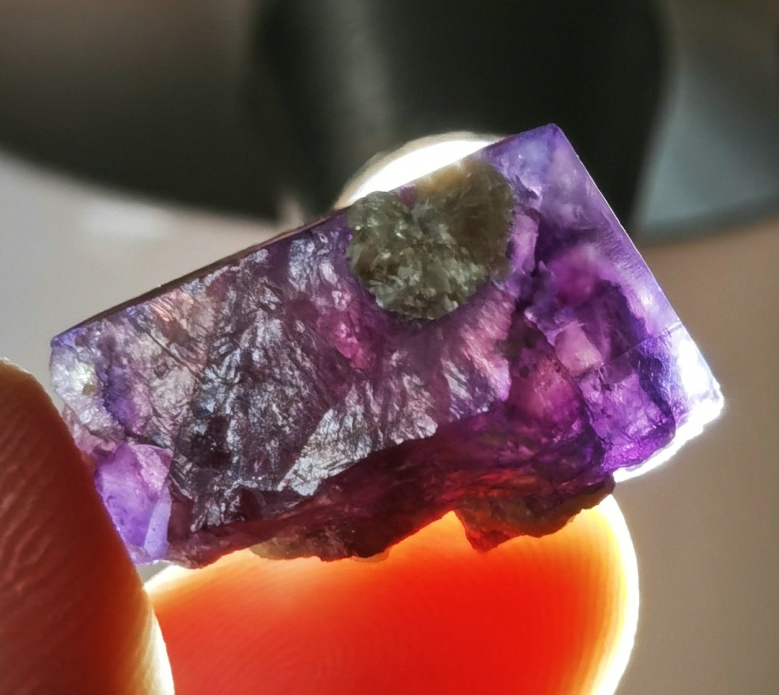 Rare Natural Purple Octagonal Fluorite Mineral Specimen China