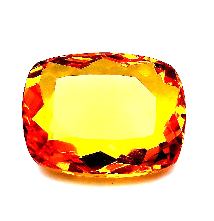 Natural Certified Golden Yellow Citrine Cushion Cut Loose Gemstone 68 Ct
