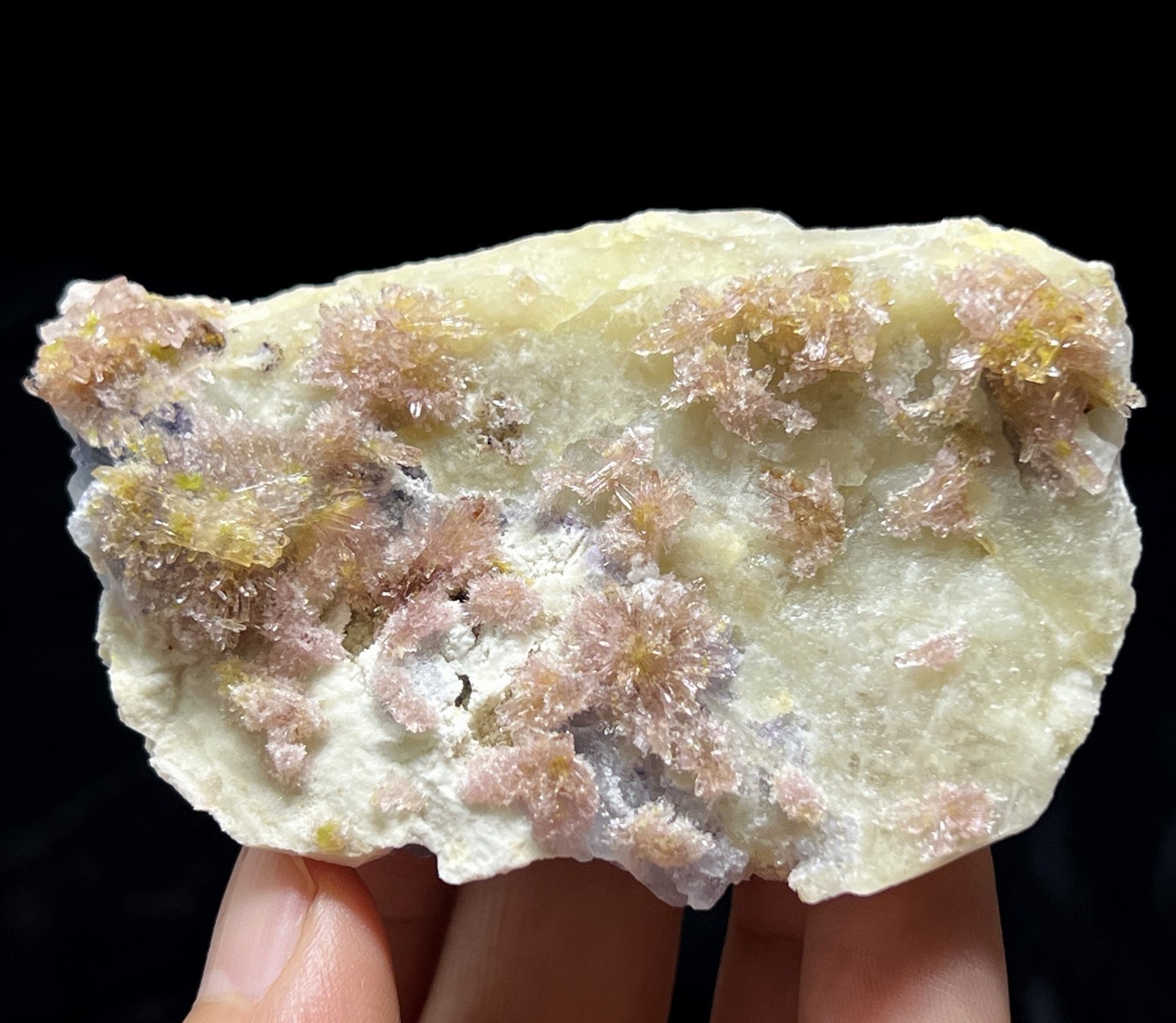 70mm Light Purple Creedite cluster on matrix, NEW FIND Natural Mineral Specimen
