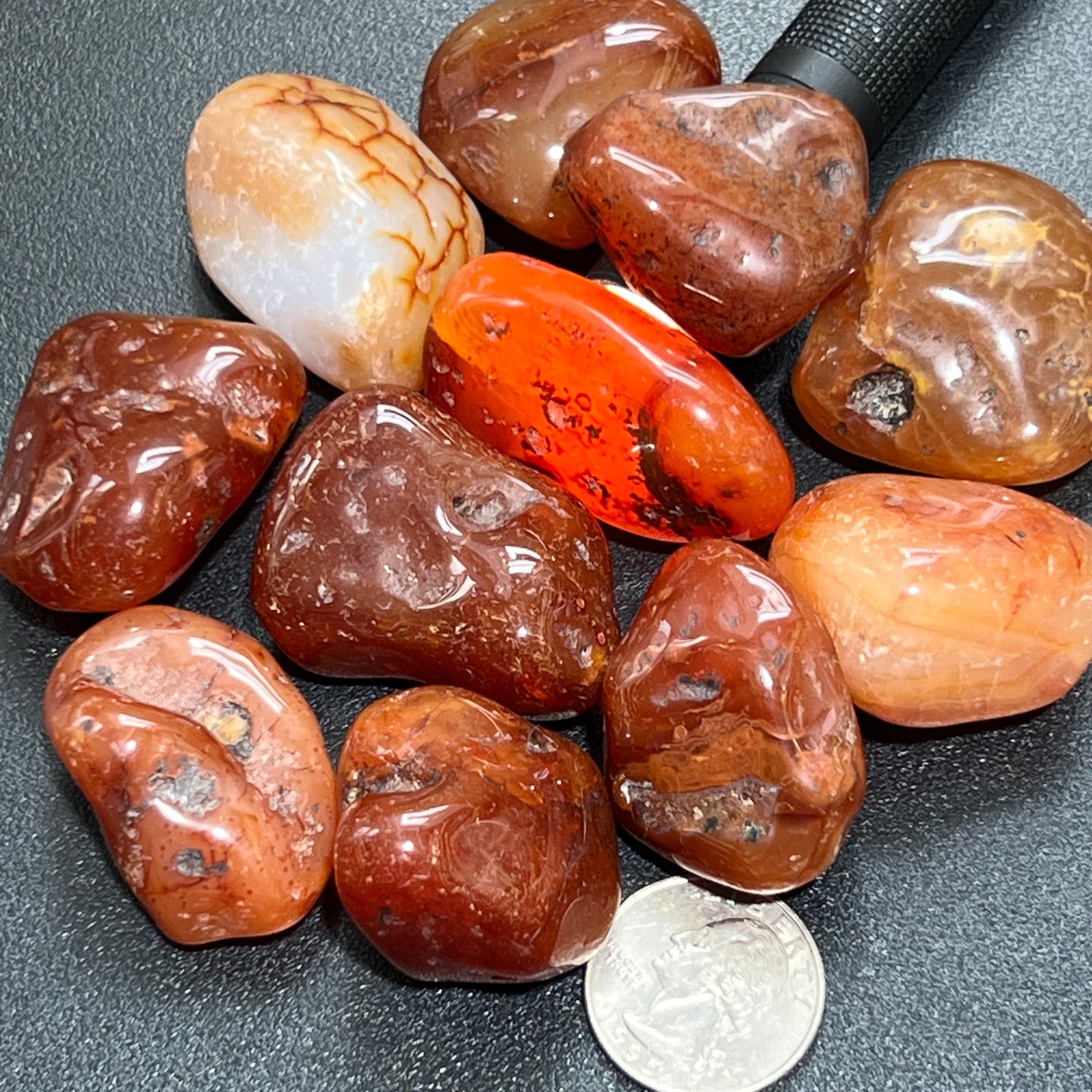 Large Carnelian Red Agate Crystal Tumbled Stones (By The Piece or Pound)