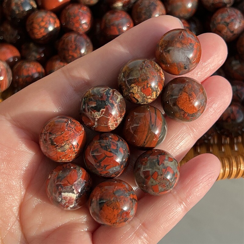 10x Wholesale Natural safflower sphere quartz crystal ball Mineral healing 15mm+