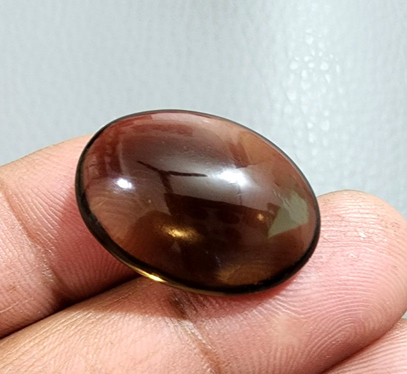 Raw Smoky Quartz 25.6Ct Cabochon Natural Brown Polished Gemstone Collector Piece