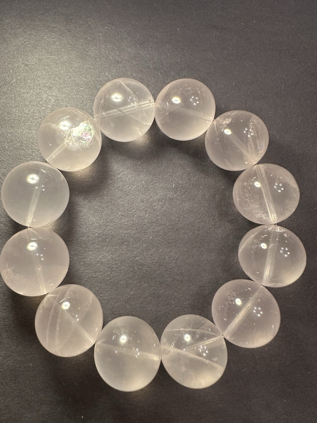 19mm+ Mozambique rose quartz Bracelet