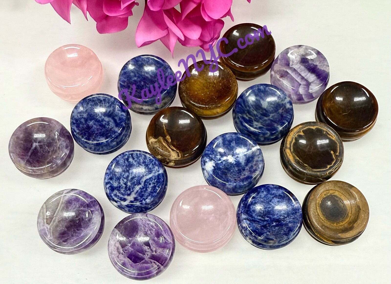 Wholesale Lot 18 PCs Natural Mix Crystal Sphere Stands Healing Energy