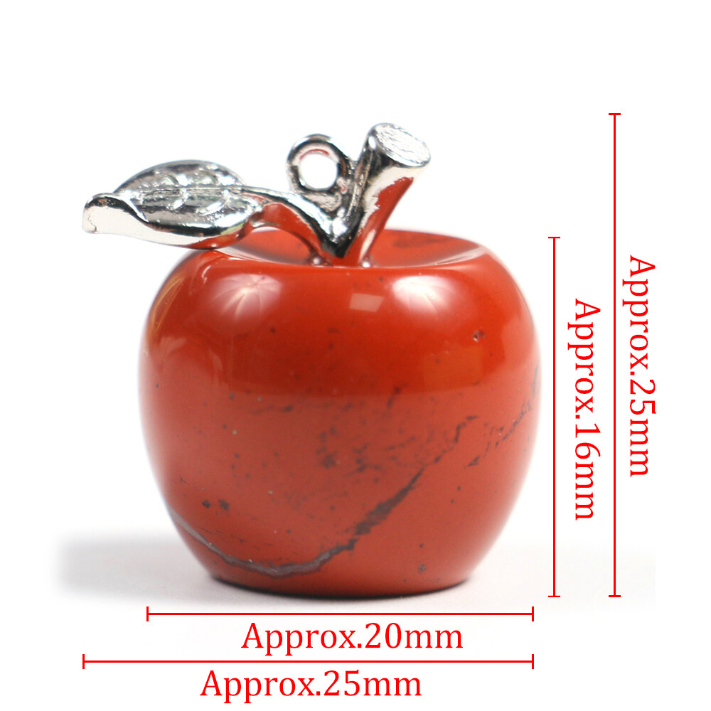Mini Gemstones Hand Carved Apple Pendant Crystal Reiki Chakra Healing Beads DIY