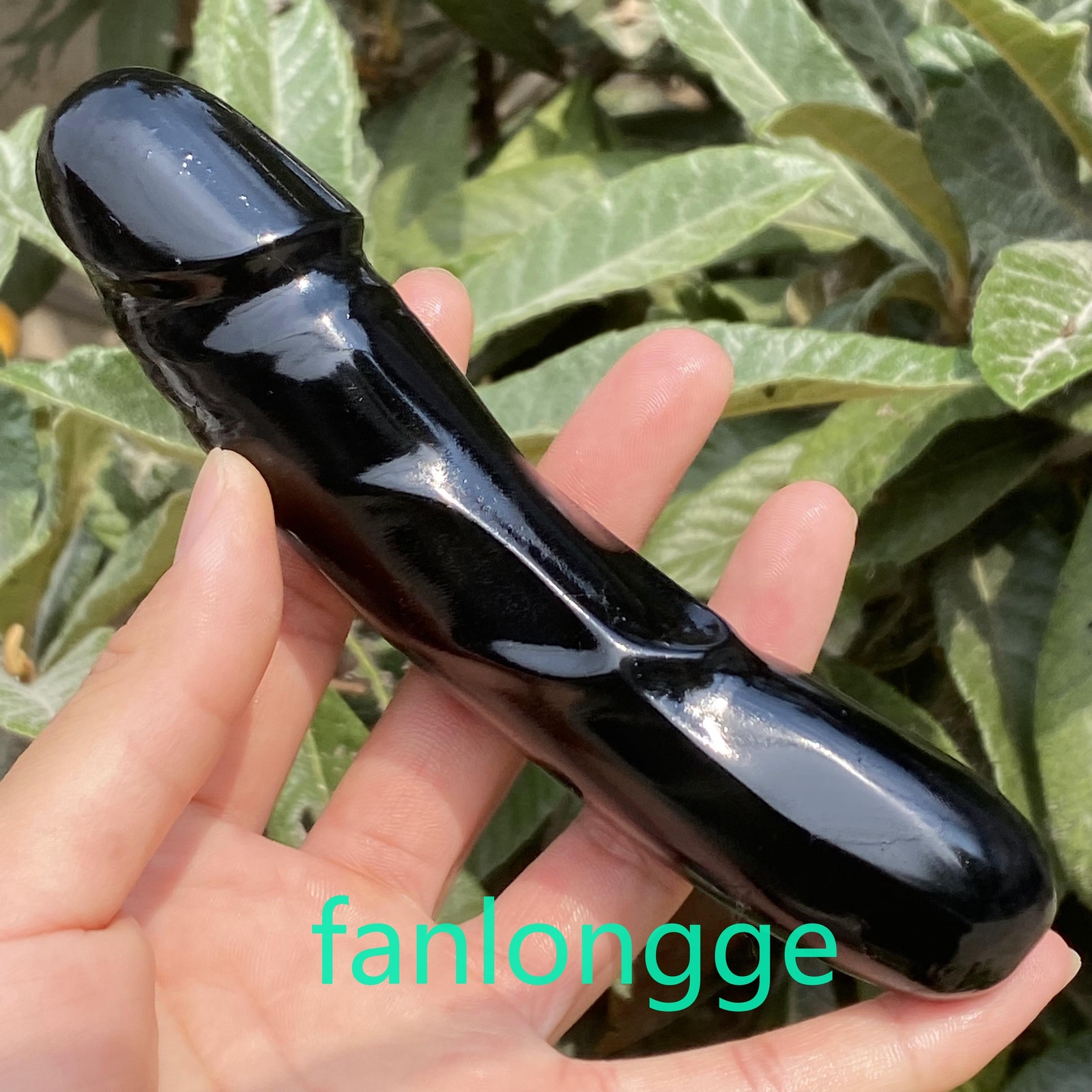 6in Natural Obsidian Male Penis Quartz Crystal Skull Massager scrub Gem 1PC