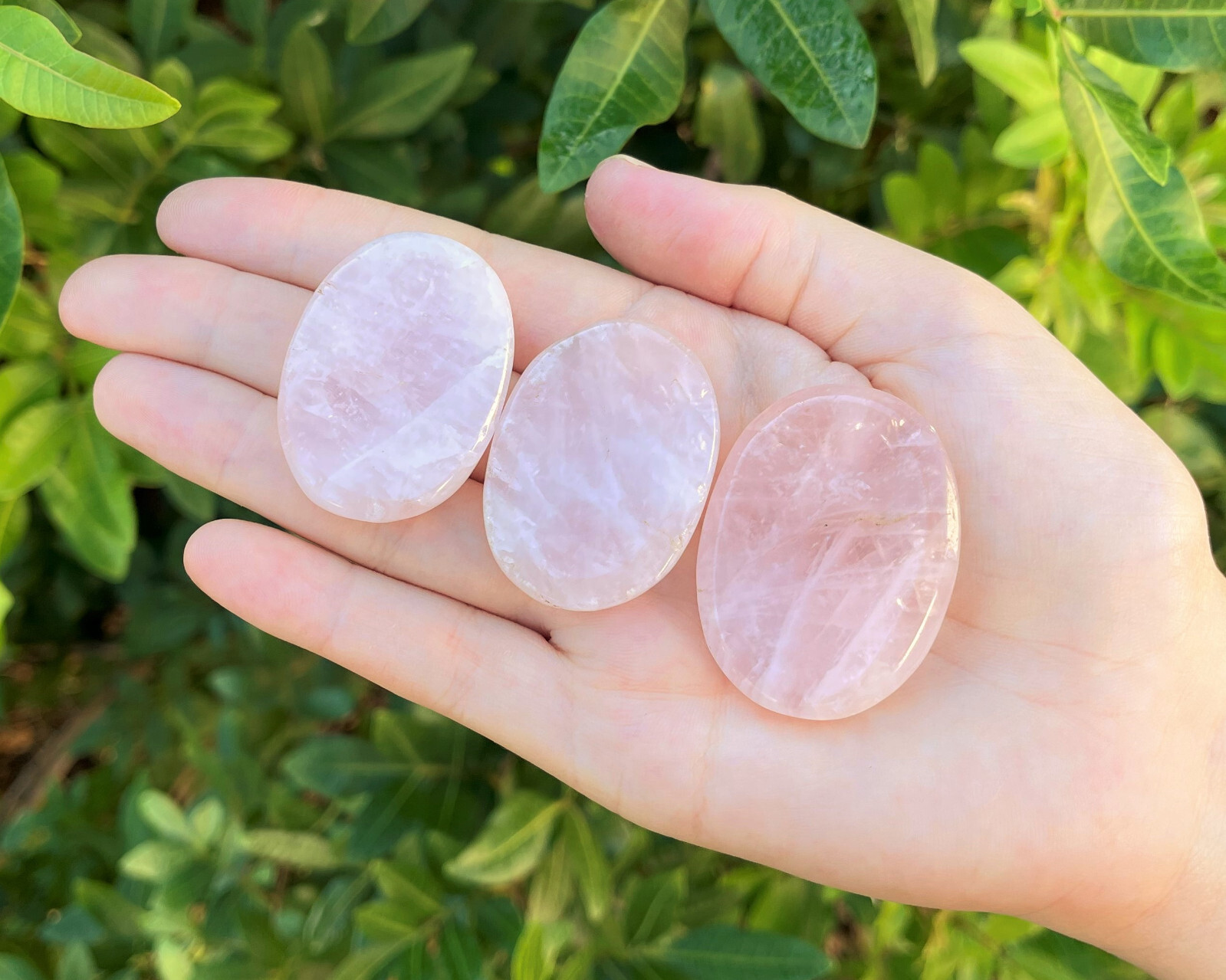 Rose Quartz Worry Stone (Polished Rose Quartz Gemstone, Rose Quartz Palm Stone)