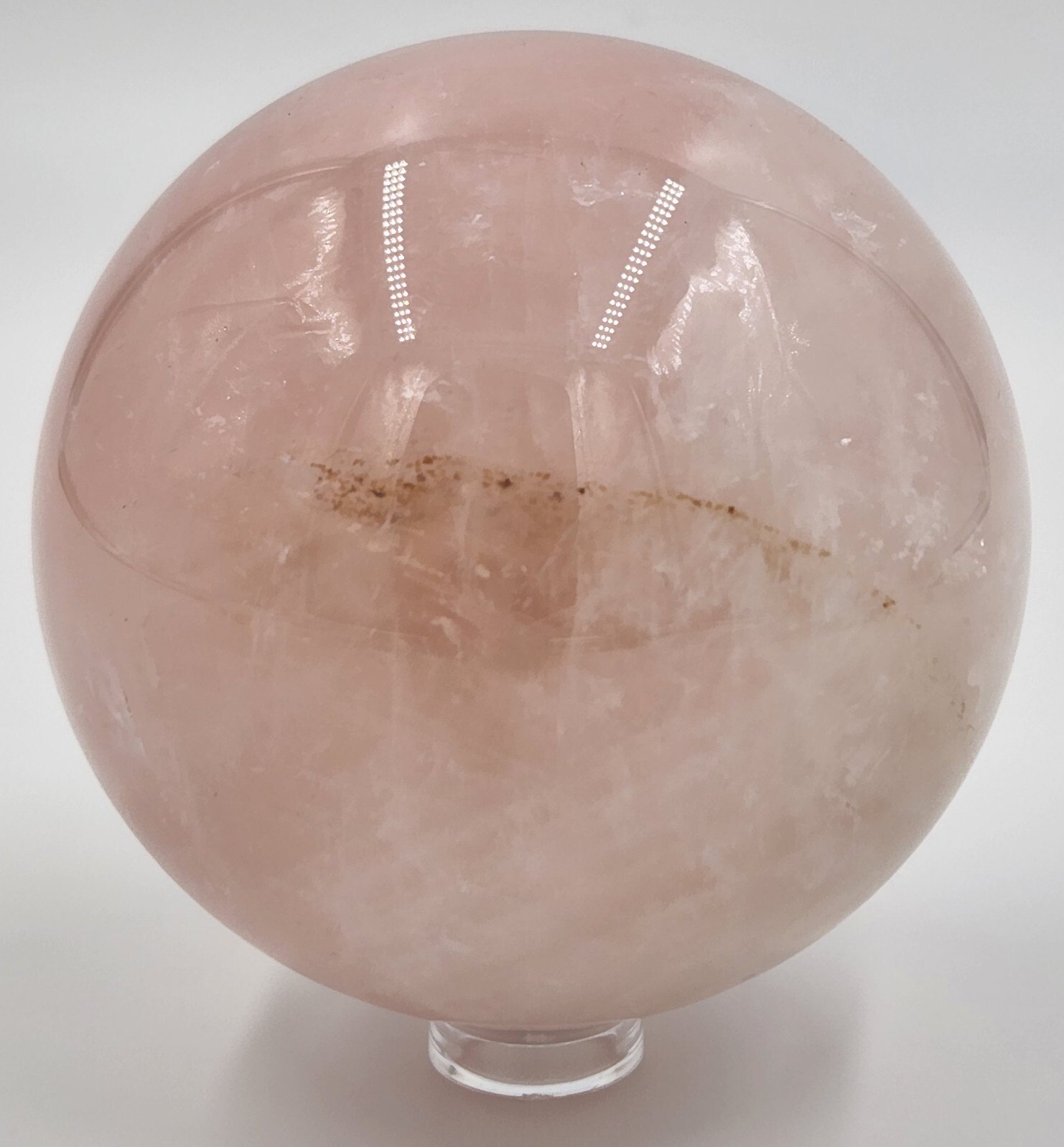 73mm Large Natural Pink Rose Quartz Crystal Sphere Ball Healing Stone W/ Stand
