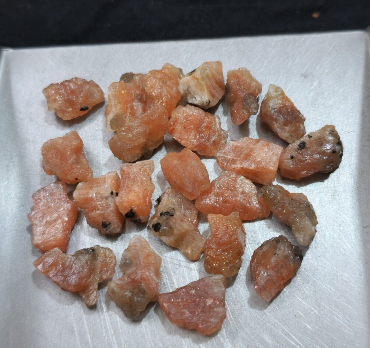 Unique Rare Sunstone Raw 23 Pcs Lot Size 12-16 MM Sunstone Rough Loose Gemstone