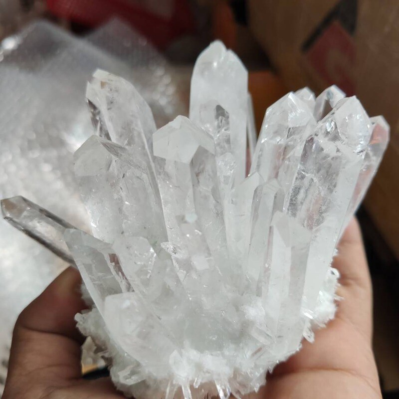 Large Natural Clear Quartz Crystal Cluster Mineral Stone Druzy Geode Specimen