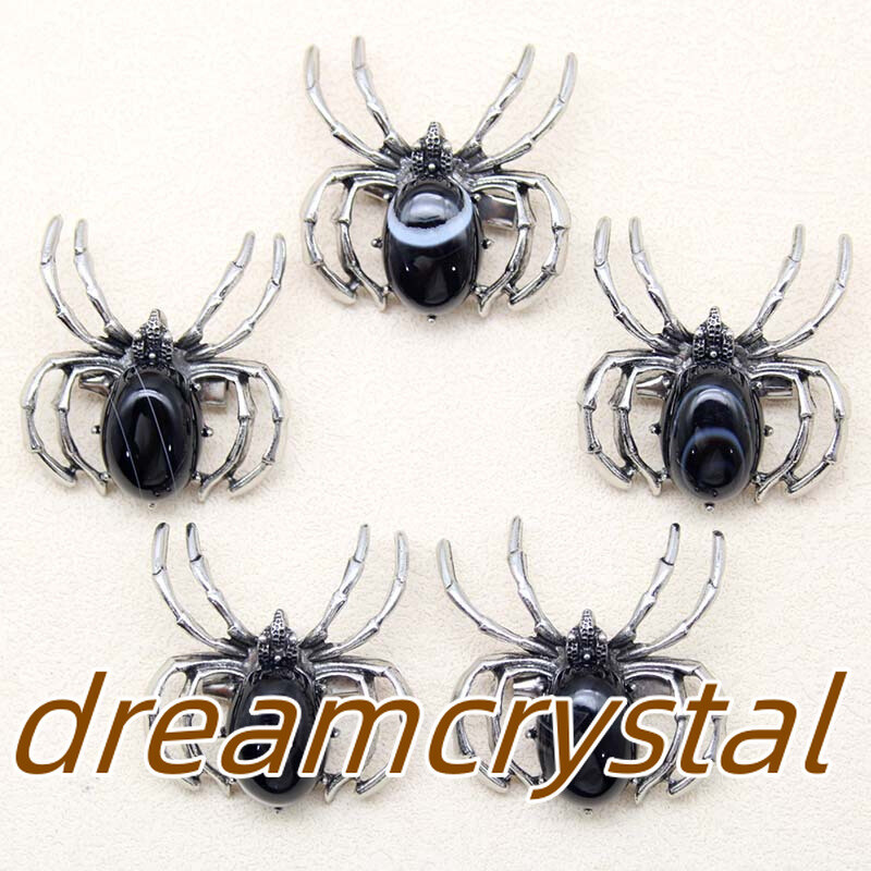 50pcs Mix Natural Quartz Crystal Alloy Spider Skull Reiki Random Insect Skull