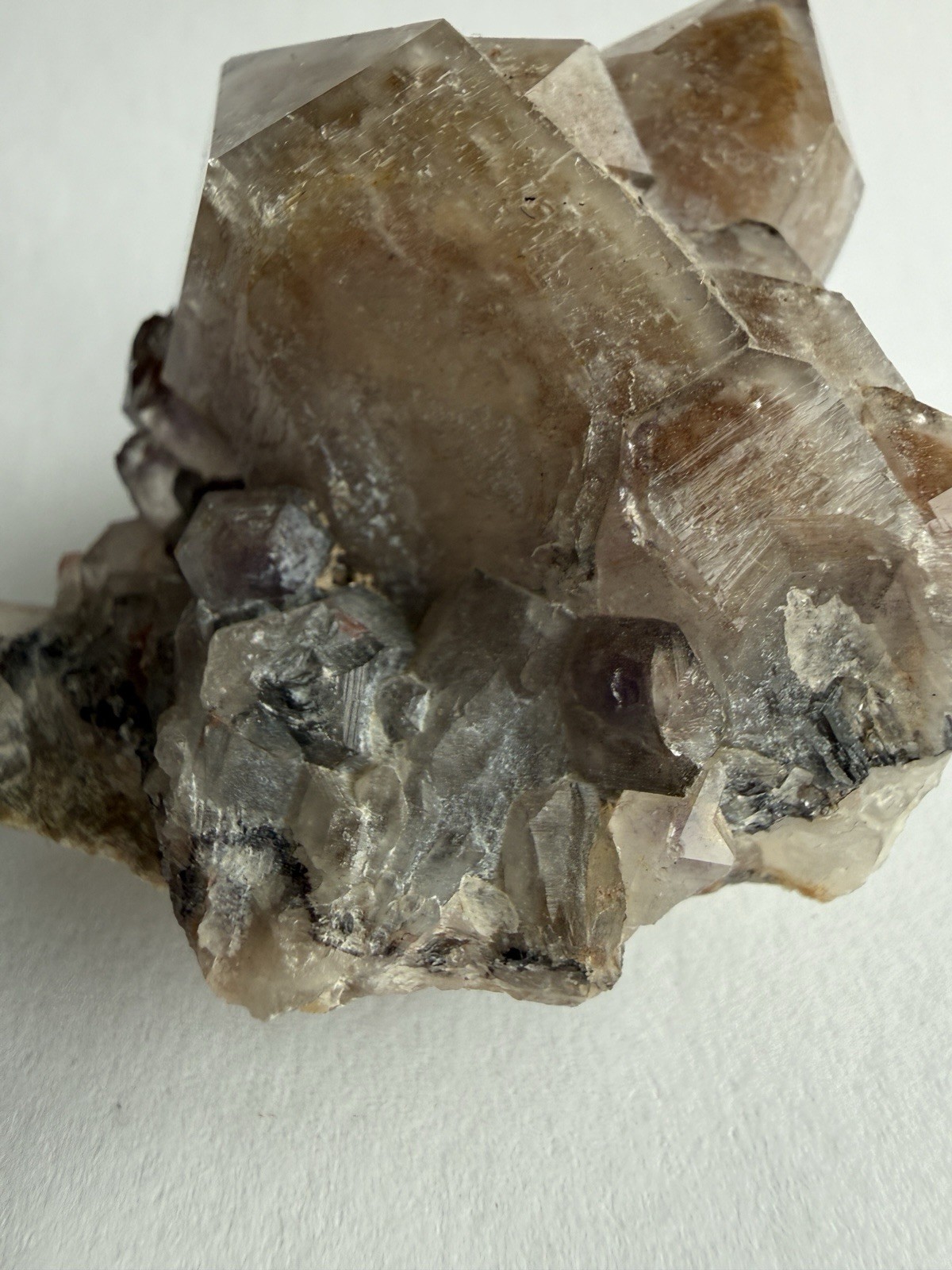 Smoky Amethyst Quartz Crystal Cluster 146g Mineral Specimen Natural Geode Rock