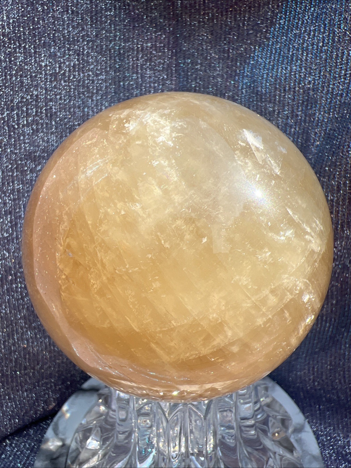 Honey Yellow Calcite Large Sphere 1 # 10 oz 80 mm 3.1 inch Crystal US Seller 51