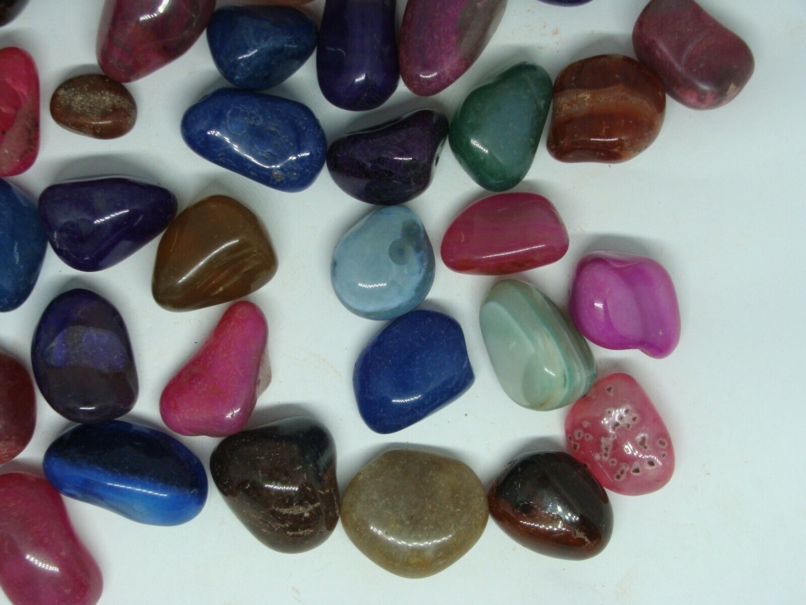 1900 Carats Natural Polished Small Mixed Tumble Stone Genuine Rock Gem Size #6