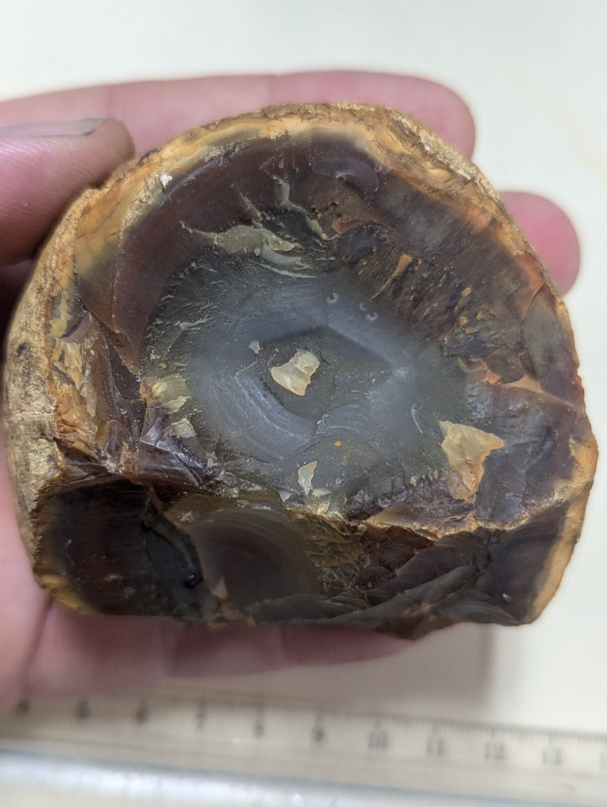 Big Great Pattern Natural Carnelian Agate Geode Orange Red