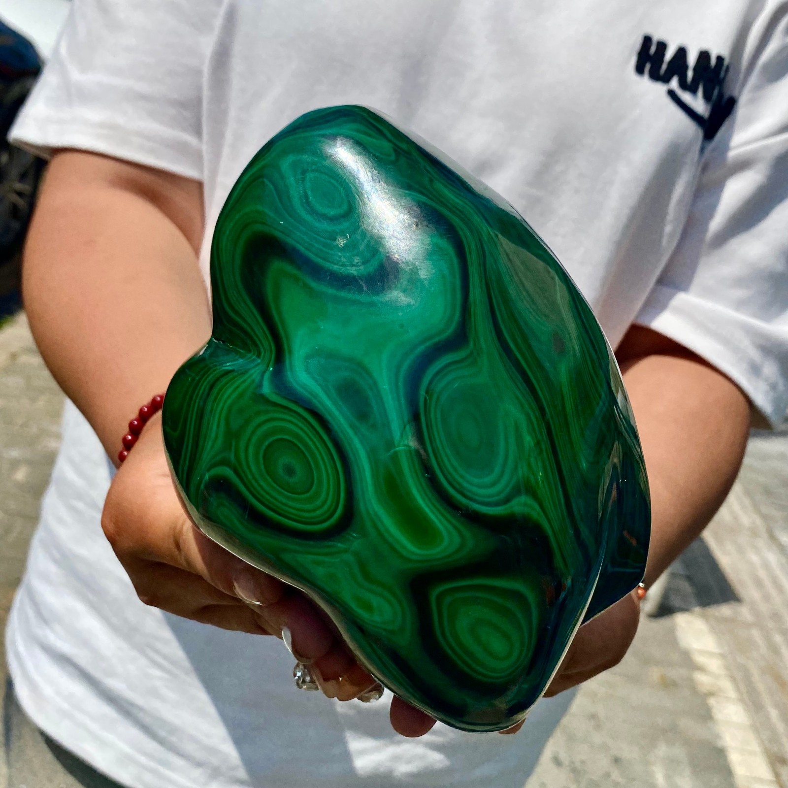 7.53LB Natural glossy Malachite transparent cluster rough mineral sample