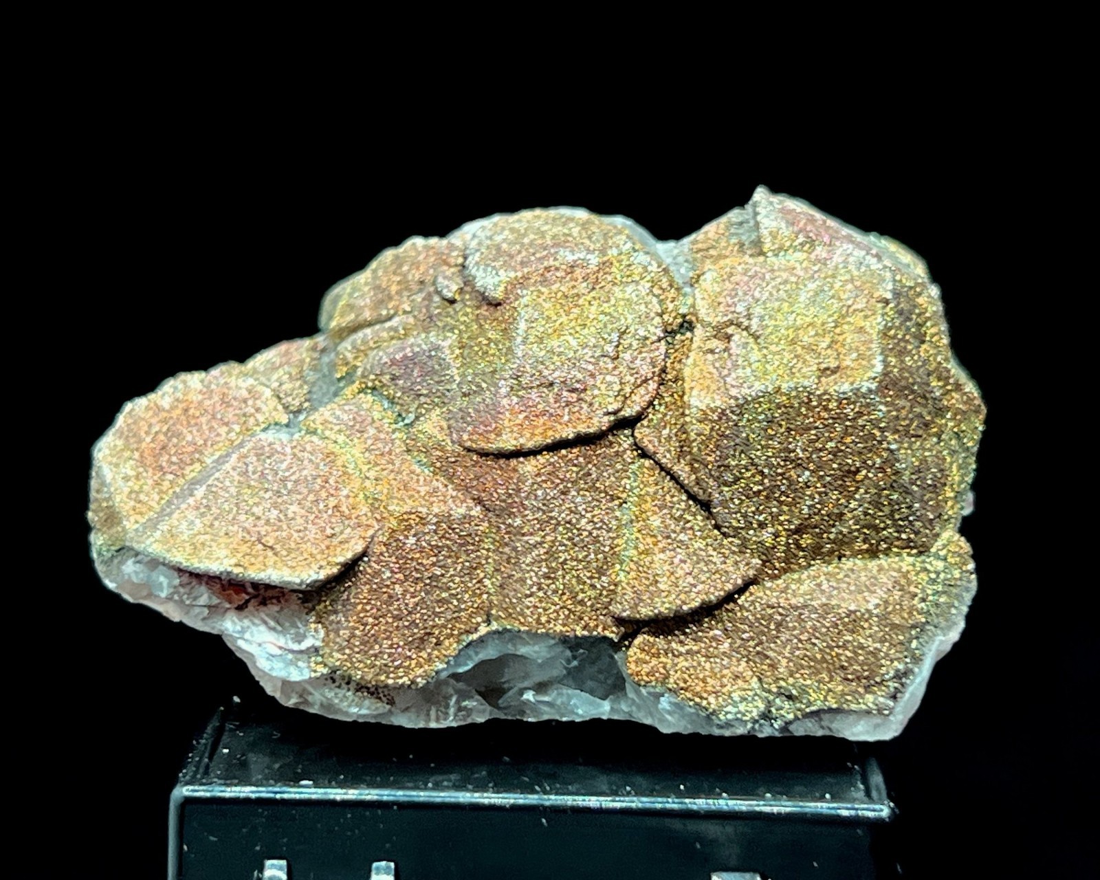 45mm 34g IRIDESCENT Chalcopyrite on Calcite, Natural Mineral Specimen