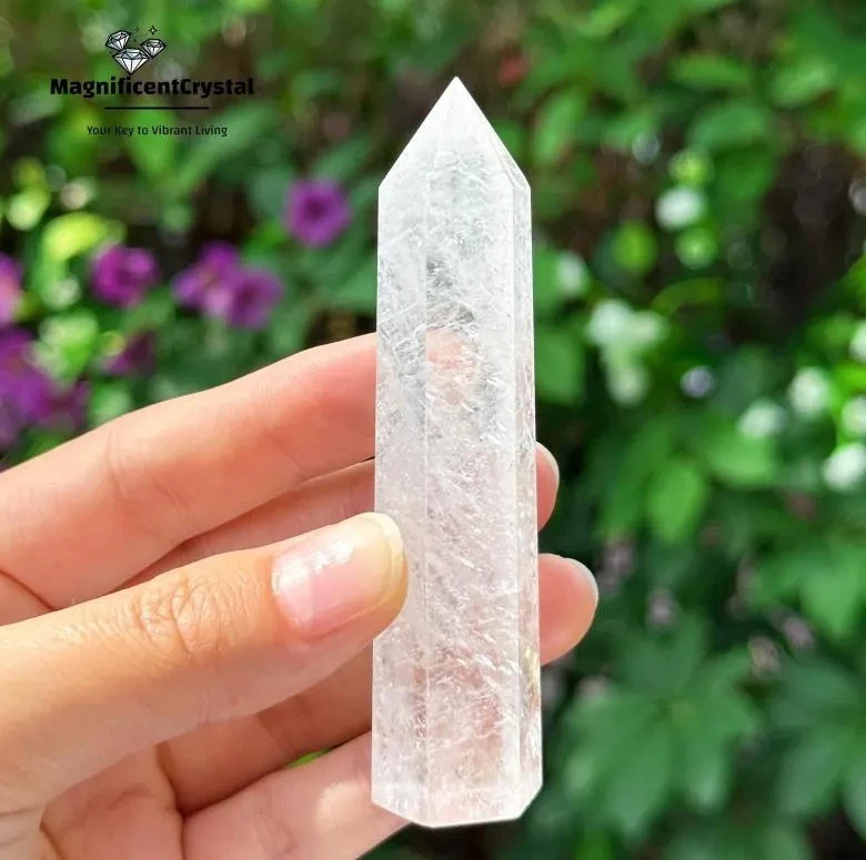1PC Genuine Clear Quartz Tower Point Healing Gemstone Decor Energy Display Gifts