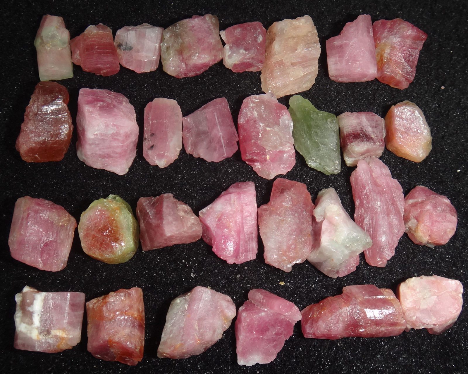 30pcs 50g Natural Watermelon Pretty Pink And Green Tourmaline Roug