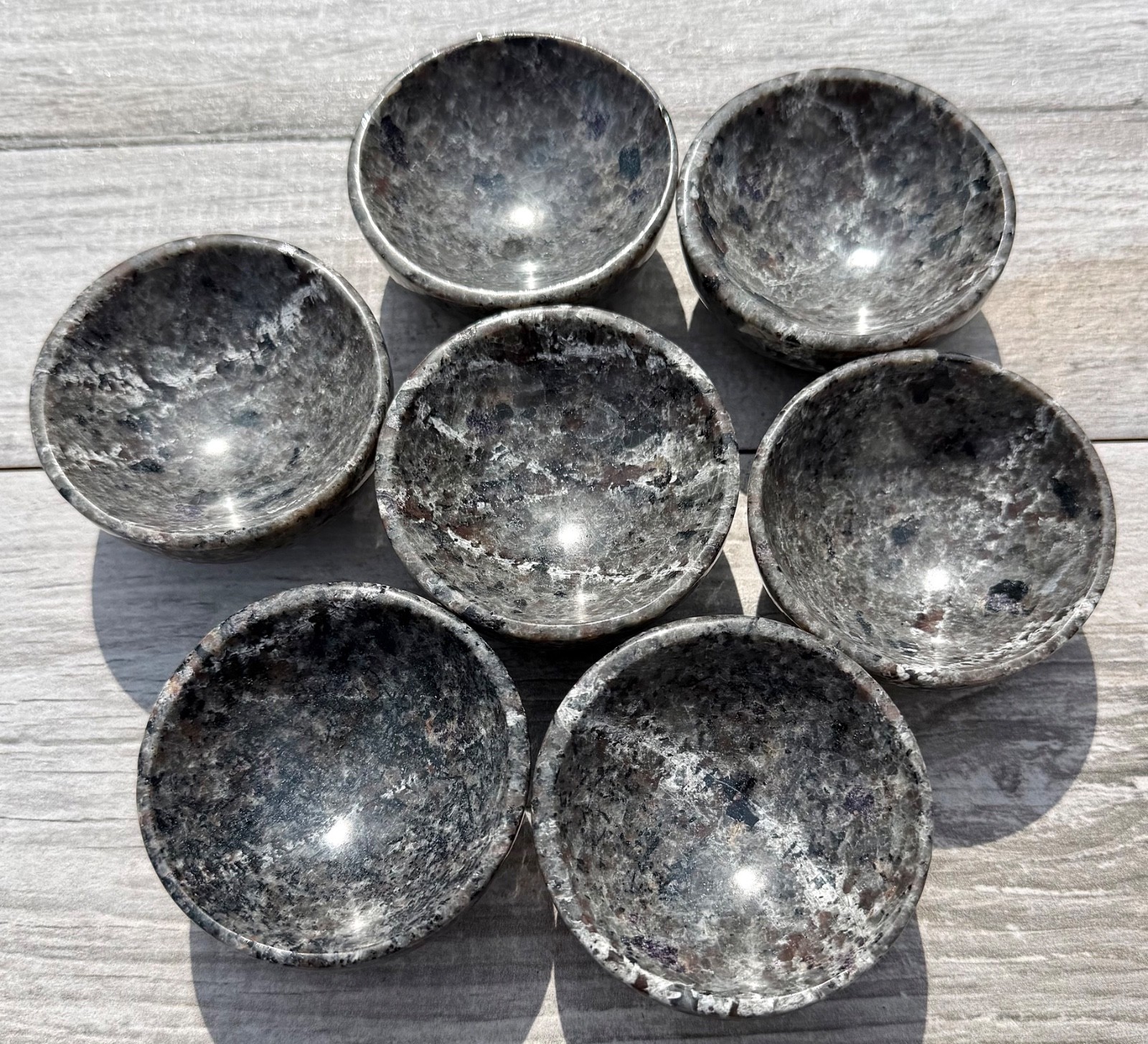 Wholesale 7 Pcs Natural Yooperlite Emberlite Bowls Crystal Healing Energy