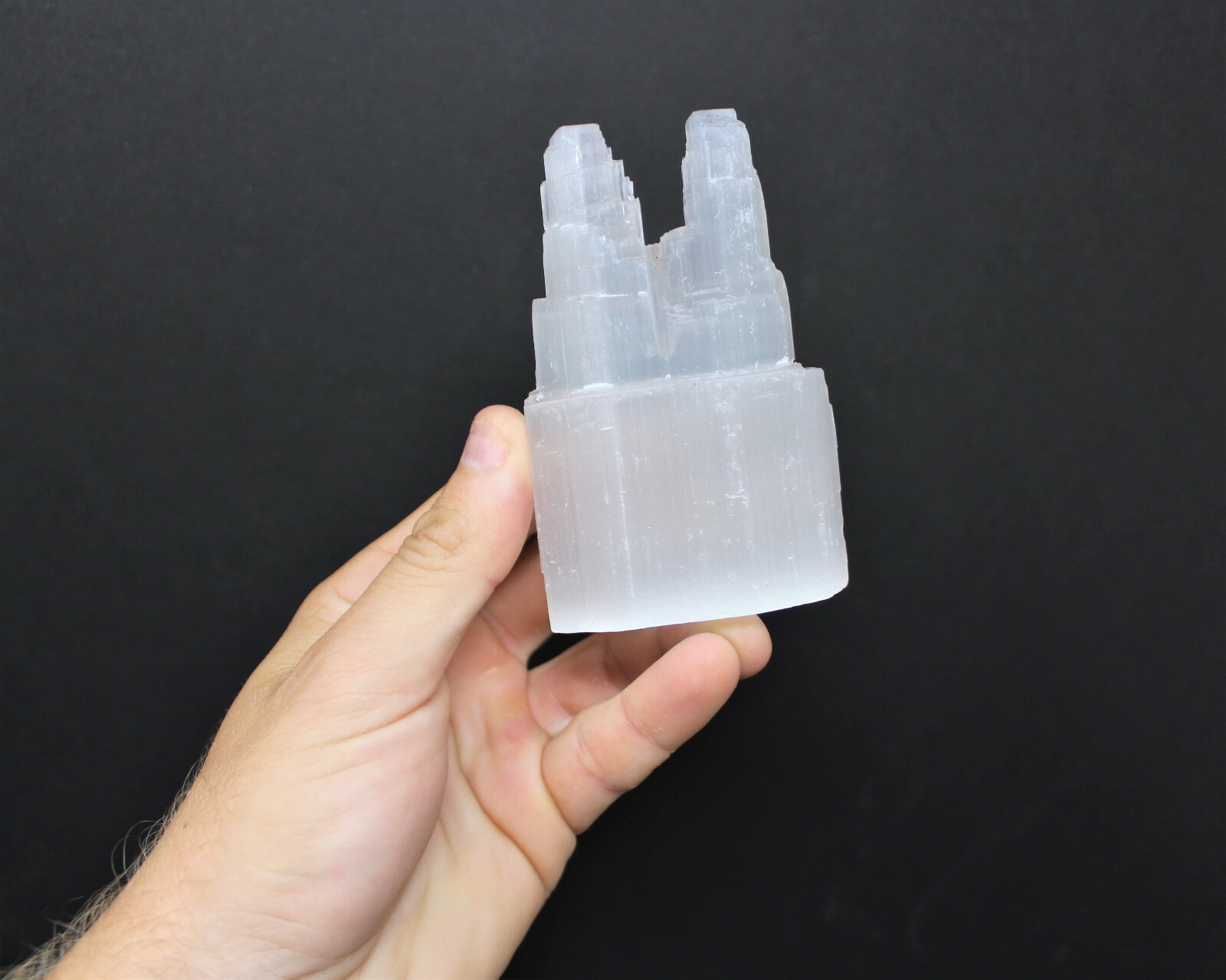 Selenite Crystal Twin Tower (Selenite Skyscraper, Point, Gypsum Crystal)
