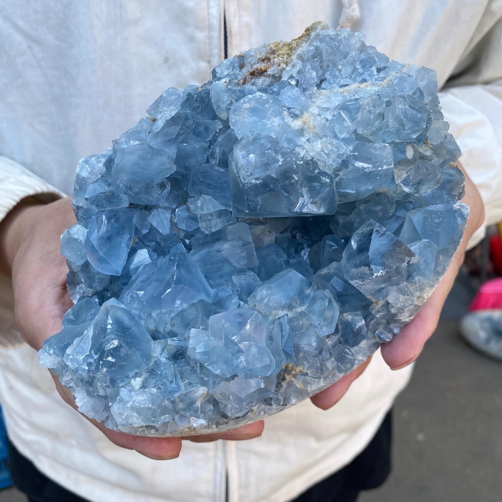 4.6LB Celestite Cluster Blue Geode Crystal Rock Yoga Meditation Reiki Decor