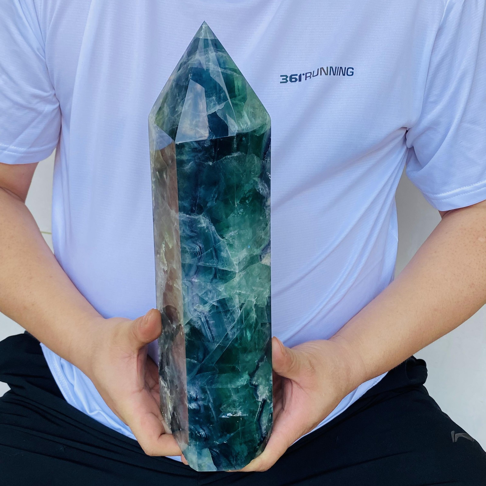 Natural Fluorite Obelisk Quartz Crystal Healing Reiki Wand Tower Point 4800g