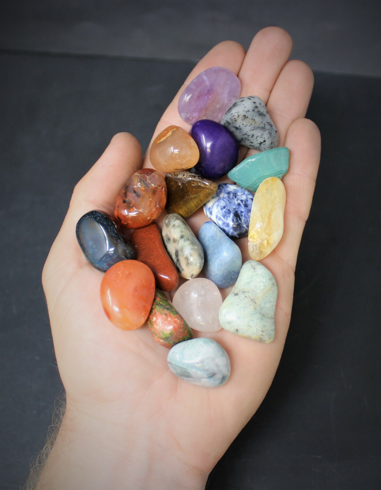 Assorted Mixed Tumbled Stones HUGE 10 lb Wholesale Bulk Lot MEDIUM Reiki Mix