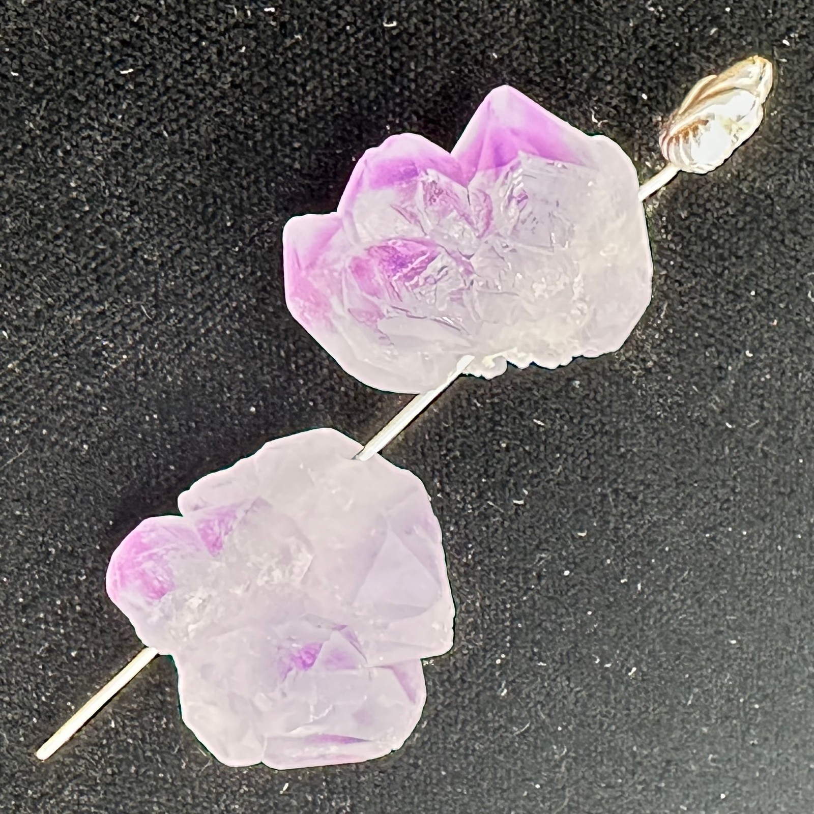 Amethyst Natural Crystals Bead Parcel| 21x19x14 and 21x19x13mm| Purple| 2 Beads|