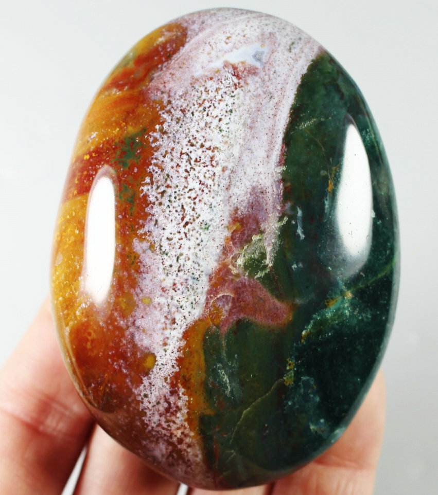 189g Natural Ocean Jasper Agate Quartz Crystal Palm Stone Mineral Specimen